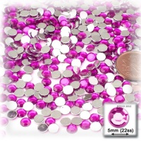 144pc Rhinestones Round 5mm - 21ss flatback Hot Pink or Rose HPK