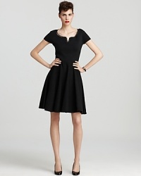 Ladylike silhouettes sashayed down spring runways and this kate spade new york shift dress embraces the trend with a playful flared skirt and charming bow belt.