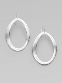 From the Scultura Collection. Sleek, wavy, open ovals in sleek sterling silver. Sterling silverDrop, about 2¼Hook backImported 