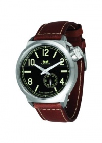 Vestal Men's CTN3L04 Canteen Black Dial Brown Leather Watch