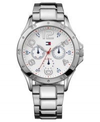 Timeless. Iconic. Tommy Hilfiger. This classic watch design features a multifunctional dial and colorful accents.