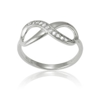 Sterling Silver White Topaz Infinity Figure 8 Ring. Available in sizes 5 - 6 - 7 - 8 - 9 - 10