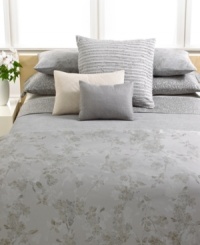 Serene sophistication. Boasting 280-thread count Egyptian cotton sateen, this Regent Damask flat sheet from Calvin Klein provides a luxurious layer on your bed.