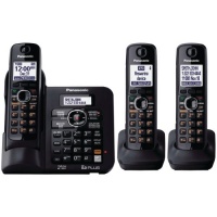 Panasonic KX-TG6643B DECT 6.0 Cordless Phone with Answering System - 3 Handsets - Black