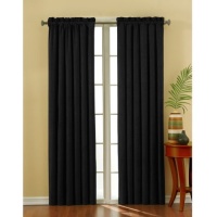 Eclipse Suede 42-Inch by 63-Inch Thermaback Blackout Panel, Black