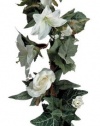 Darice 35572, Lilies and Roses Garland, 6-Foot, Cream White