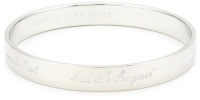 Kate Spade New York Bride Silver-Tone Engraved Idiom Bangle Bracelet