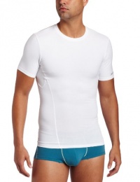 Calvin Klein Men's Core Sculpt Compression Short Sleeve Crew Tee, White, Large