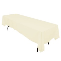 60 x 126 in. Rectangular Polyester Tablecloth Ivory