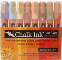 Chalk Ink 6mm Earthy Wet Wipe Markers, 8-Pack