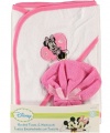 Disney Minnie Mouse Hooded Towel & Washcloth Set - Pink, One Size