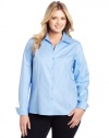 Jones New York Women's Plus-Size Long Sleeve Easy Care Blouse