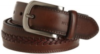 Tommy Hilfiger Men's Double Stitched Canvas Belt, Brown, 34