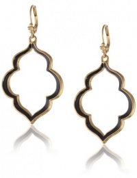 T Tahari Essentials Marrakesh Black Enamel Drop Earrings