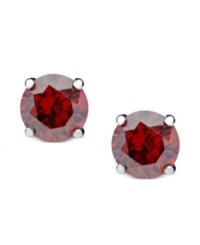 Celebrate your favorite month of the year with these July birthstone earrings by CRISLU. Stud earrings feature round-cut, ruby-colored cubic zirconias (3 ct. t.w.) set in sterling silver with a platinum finish. Approximate diameter: 1/4 inch.