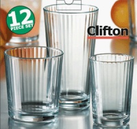 CLIFTON LINEA GLASSES SET, 12 PIECES