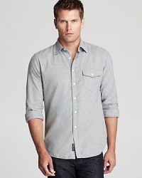 A handsome throw-it-on button-down from Grayers for whenever you need to look good in a snap, crafted in soft lightweight cotton flannel for comfort.