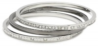 Vince Camuto Silver and Hematite Bangle Bracelet Set