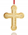 The intricately detailed, gold-plated Elegant Cross ornament by ChemArt radiates with all the warmth and beauty of the Christmas holiday season.