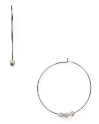 The traditional hoop earring gets a Michael Kors update with this pair, featuring a trip pave crystal ball detail.