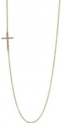 Mizuki 14k Side Cross Diamond Necklace, 16