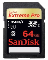 SanDisk Extreme Pro 64 GB SDXC Class 10 UHS-1 Flash Memory Card 95MB/s SDSDXPA-064G-X46