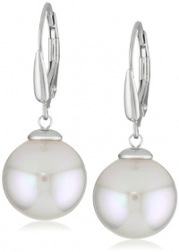 Majorica Sterling Silver 10mm White Round Drop Earrings