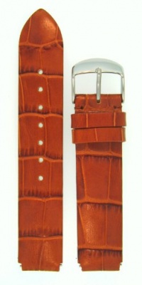 JP Leatherworks Alligator Grain Leather Watchband Fits Philip Stein Large Size 2, 20mm Cinnamon Tan With Spring Bars