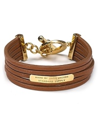 MARC BY MARC JACOBS does the stacking for us with this five row leather bracelet, which works a luxe layered vibe, finished by a signature toggle closure.