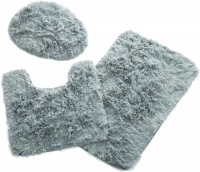 Popular Bath 3-Piece Fluff Rug Set, Aqua