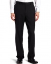 Louis Raphael ROSSO Men's Washable Wool Blend Flat Front Dress Pant, Black36x32