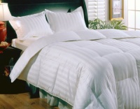 Damask Stripe Siberian White Down Comforter, 600-Thread Count, Full/Queen