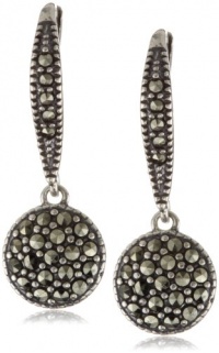 Judith Jack Sterling Silver Marcasite Pave Disc Drop Earrings