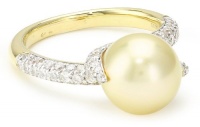 TARA Pearls Gold South Sea 10x11mm Pearl Ring, Size 7