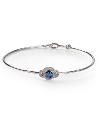 Elegant bezel-cut cubic zirconia and sapphire stones compose a beautifully simple Crislu bracelet, finished in pure platinum.