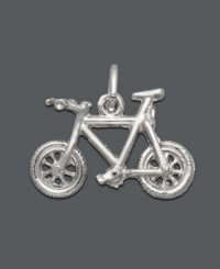 Style that suits your explorative side. Rembrandt charm features an intricate mountain bike crafted in sterling silver. Approximate drop: 1/2 inch.