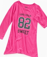 She can snuggle up in this cute, extra-long sleep shirt from Sugar Sweet Couture.