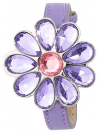 Disney Kids' PN1002 Princess Purple Strap with Flower Shape Cover Watch