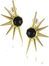 House of Harlow 1960 Black Cabochon Star Earrings