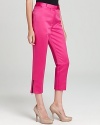 Crop up your look in satin Milly cigarette pants with zip details that lend a modern touch to this style.