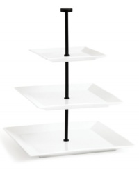 Offer your guests a little variety while keeping it casual. A part of The Cellar's versatile Whiteware collection, this tiered server adds both convenience and dimension to your table.