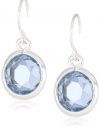 Anne Klein Beacon Silver-Tone Blue Colored Drop Earrings