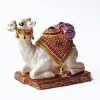 Sitting Camel w/ Saddle Figurine Box Swarovski Crystals 24K Gold Moroccan Jewish