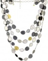 GURHAN Contour Dark and White Silver with Gold Multi-Strand Necklace