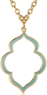 T Tahari Essentials Marrakesh Gold and Turquoise Enamel Pendant Necklace