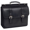 Siamod 25595 Signorini Oil Pull-Up Leather Double Compartment Laptop Case (Black)