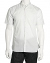 Alfani Floral White Pure Button Down Shirt