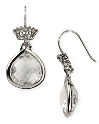 Crown detailing adds a royal touch to these glamorous faceted drop earrings from Juicy Couture.