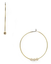 The traditional hoop earring gets a Michael Kors update with this pair, featuring a triple pave crystal ball detail.