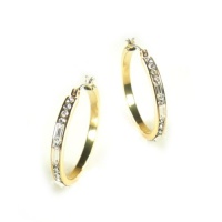 Carolee Golden Dreams Crystal Hoop Pierced Earrings